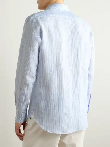 Zegna Oasi Striped Linen Shirt - Men | Thumbnail 4 Zegna Oasi Striped Linen Shirt - Men | Thumbnail 4
