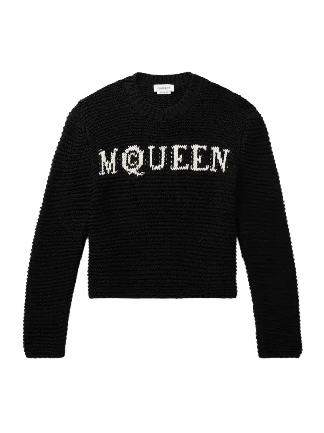 Cropped Ribbed Logo-Jacquard Cotton Sweater - Men Cropped Ribbed Logo-Jacquard Cotton Sweater - Men