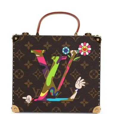 Louis Vuitton Louis Vuitton x Takashi Murakami Hands Jewelry Trunk Brown Multi Monogram Hands Brass Hardware | Thumbnail 1 Louis Vuitton Louis Vuitton x Takashi Murakami Hands Jewelry Trunk Brown Multi Monogram Hands Brass Hardware | Thumbnail 1