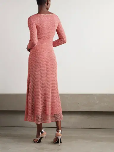 Alaïa Metallic Open-knit Midi Dress | Thumbnail 3 Alaïa Metallic Open-knit Midi Dress | Thumbnail 3