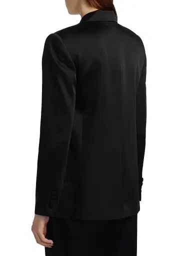 Simkhai Women's Norah Satin Double-Breasted Blazer - Black - Size 14 | Thumbnail 5 Simkhai Women's Norah Satin Double-Breasted Blazer - Black - Size 14 | Thumbnail 5