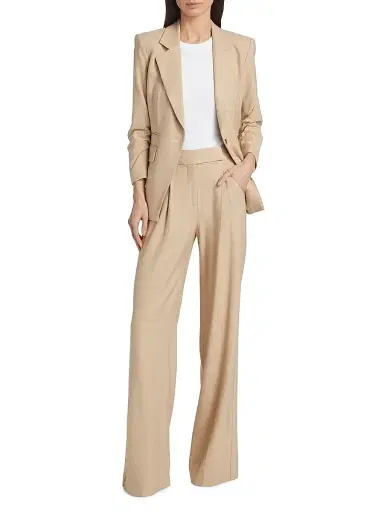 Veronica Beard Women's Marbeau High-Rise Pants - Stone Khaki - Size 16 | Thumbnail 2 Veronica Beard Women's Marbeau High-Rise Pants - Stone Khaki - Size 16 | Thumbnail 2