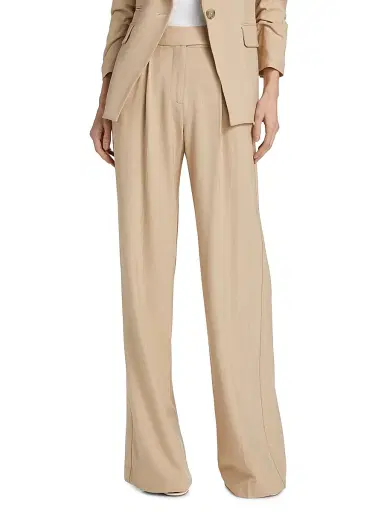Veronica Beard Women's Marbeau High-Rise Pants - Stone Khaki - Size 16 | Thumbnail 3 Veronica Beard Women's Marbeau High-Rise Pants - Stone Khaki - Size 16 | Thumbnail 3
