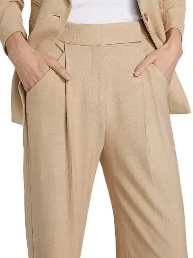 Veronica Beard Women's Marbeau High-Rise Pants - Stone Khaki - Size 16 | Thumbnail 6 Veronica Beard Women's Marbeau High-Rise Pants - Stone Khaki - Size 16 | Thumbnail 6