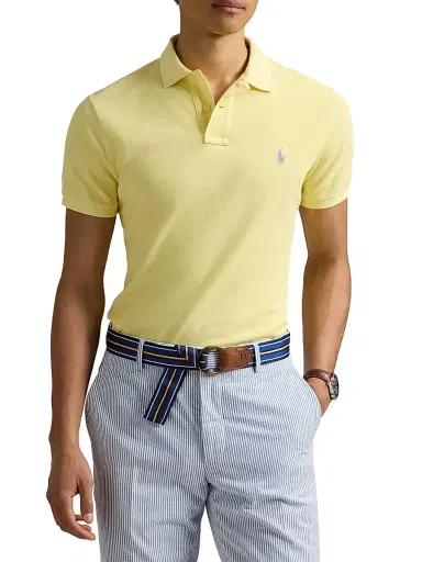 Polo Ralph Lauren Men's Custom-Slim-Fit Mesh Polo Shirt - Resort Gold - Size XXL | Thumbnail 3 Polo Ralph Lauren Men's Custom-Slim-Fit Mesh Polo Shirt - Resort Gold - Size XXL | Thumbnail 3