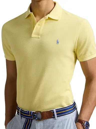 Polo Ralph Lauren Men's Custom-Slim-Fit Mesh Polo Shirt - Resort Gold - Size XXL | Thumbnail 5 Polo Ralph Lauren Men's Custom-Slim-Fit Mesh Polo Shirt - Resort Gold - Size XXL | Thumbnail 5