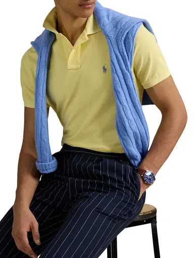 Polo Ralph Lauren Men's Classic-Fit Mesh Polo Shirt - Resort Gold - Size XXL | Thumbnail 5 Polo Ralph Lauren Men's Classic-Fit Mesh Polo Shirt - Resort Gold - Size XXL | Thumbnail 5
