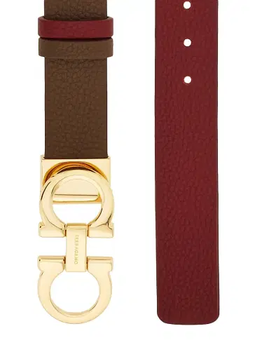 FERRAGAMO Women's Gancini Reversible Cut-To-Size Leather Belt - Clay | Thumbnail 4 FERRAGAMO Women's Gancini Reversible Cut-To-Size Leather Belt - Clay | Thumbnail 4