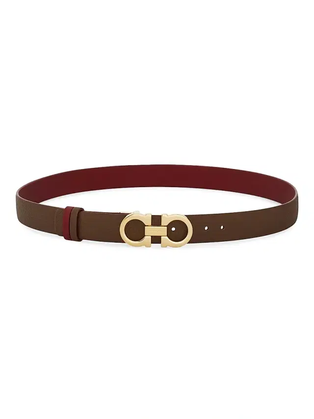Women's Gancini Reversible Cut-To-Size Leather Belt - Clay Women's Gancini Reversible Cut-To-Size Leather Belt - Clay