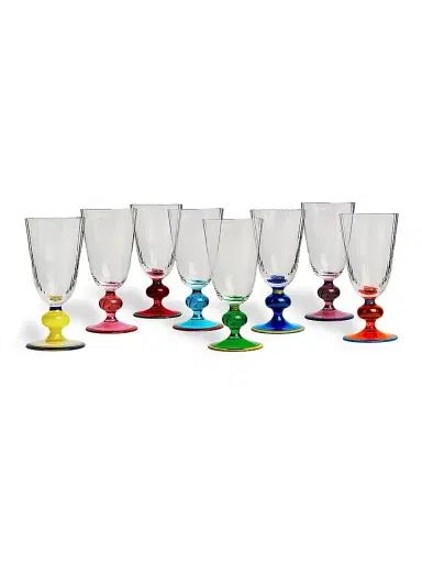 La DoubleJ Perfetto Wine Glasses Set of 8 - Mix Multicolor | Thumbnail 1 La DoubleJ Perfetto Wine Glasses Set of 8 - Mix Multicolor | Thumbnail 1