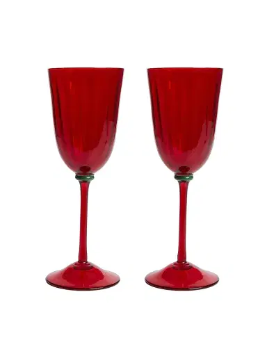 La DoubleJ Wine Rainbow Glasses Set of 2 - Red | Thumbnail 1 La DoubleJ Wine Rainbow Glasses Set of 2 - Red | Thumbnail 1