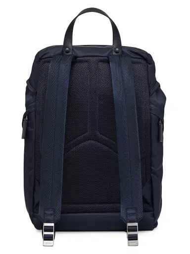 Prada Men's Re-Nylon and Saffiano Leather Backpack - Blue | Thumbnail 4 Prada Men's Re-Nylon and Saffiano Leather Backpack - Blue | Thumbnail 4