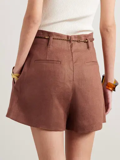 Zimmermann Illuminate Belted Pleated Linen Shorts | Thumbnail 3 Zimmermann Illuminate Belted Pleated Linen Shorts | Thumbnail 3
