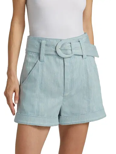 Cinq à Sept Women's Aldi Belted Melangé Shorts - Kettle Pond White | Thumbnail 3 Cinq à Sept Women's Aldi Belted Melangé Shorts - Kettle Pond White | Thumbnail 3