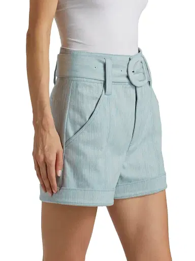 Cinq à Sept Women's Aldi Belted Melangé Shorts - Kettle Pond White | Thumbnail 4 Cinq à Sept Women's Aldi Belted Melangé Shorts - Kettle Pond White | Thumbnail 4