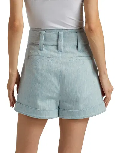 Cinq à Sept Women's Aldi Belted Melangé Shorts - Kettle Pond White | Thumbnail 5 Cinq à Sept Women's Aldi Belted Melangé Shorts - Kettle Pond White | Thumbnail 5