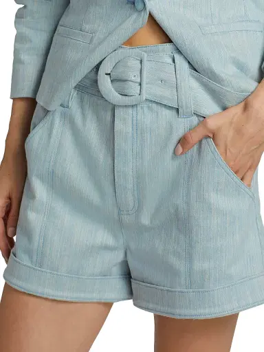 Cinq à Sept Women's Aldi Belted Melangé Shorts - Kettle Pond White | Thumbnail 6 Cinq à Sept Women's Aldi Belted Melangé Shorts - Kettle Pond White | Thumbnail 6