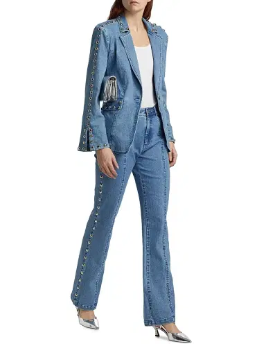 Cinq à Sept Women's Milly Studded Denim Jacket - Blue Haze | Thumbnail 2 Cinq à Sept Women's Milly Studded Denim Jacket - Blue Haze | Thumbnail 2