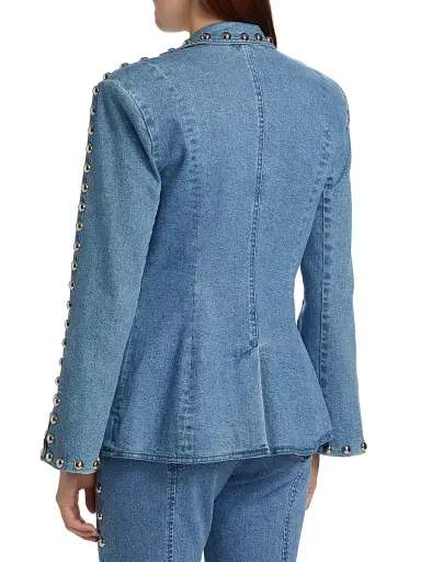 Cinq à Sept Women's Milly Studded Denim Jacket - Blue Haze | Thumbnail 5 Cinq à Sept Women's Milly Studded Denim Jacket - Blue Haze | Thumbnail 5