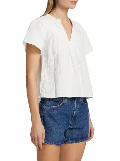 Rails Women's Sayer Double Gauze Cotton Top - White | Thumbnail 4 Rails Women's Sayer Double Gauze Cotton Top - White | Thumbnail 4