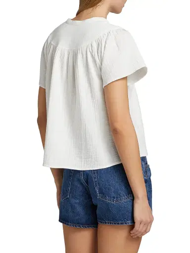 Rails Women's Sayer Double Gauze Cotton Top - White | Thumbnail 5 Rails Women's Sayer Double Gauze Cotton Top - White | Thumbnail 5
