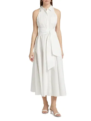 Toccin Women's Chelsea Stretch-Cotton Sleeveless Midi-Shirtdress - Optic | Thumbnail 2 Toccin Women's Chelsea Stretch-Cotton Sleeveless Midi-Shirtdress - Optic | Thumbnail 2