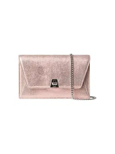 Akris Women's Anouk Embossed Leather Envelope Crossbody Bag - Pale Rose Metallic | Thumbnail 1 Akris Women's Anouk Embossed Leather Envelope Crossbody Bag - Pale Rose Metallic | Thumbnail 1