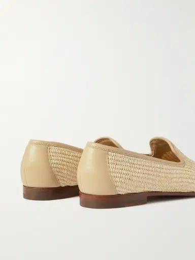 Manolo Blahnik Mario Leather-Trimmed Raffia Loafers - Men | Thumbnail 4 Manolo Blahnik Mario Leather-Trimmed Raffia Loafers - Men | Thumbnail 4