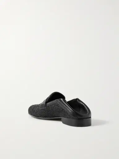 Manolo Blahnik Padstow Collapsible-Heel Leather-Trimmed Raffia Loafers - Men | Thumbnail 4 Manolo Blahnik Padstow Collapsible-Heel Leather-Trimmed Raffia Loafers - Men | Thumbnail 4