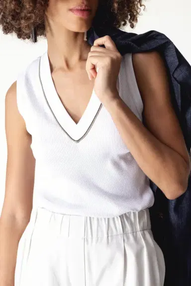 Brunello Cucinelli Comfort Ribbed Top | Thumbnail 3 Brunello Cucinelli Comfort Ribbed Top | Thumbnail 3