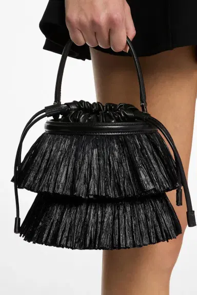 Michael Kors Collection Mini Ischia Bucket Bag - Black | Thumbnail 2 Michael Kors Collection Mini Ischia Bucket Bag - Black | Thumbnail 2