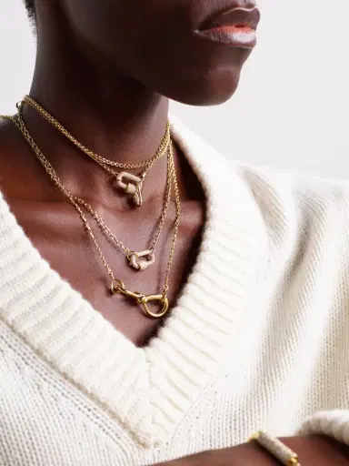 Marla Aaron Allstone Chubby Babylock + Pulley Chain 14-karat Gold Diamond Necklace | Thumbnail 5 Marla Aaron Allstone Chubby Babylock + Pulley Chain 14-karat Gold Diamond Necklace | Thumbnail 5