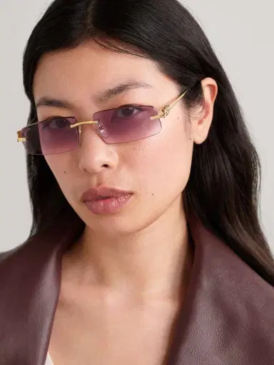 Cartier Eyewear Panthère Rectangular-frame Gold-tone Sunglasses | Thumbnail 2 Cartier Eyewear Panthère Rectangular-frame Gold-tone Sunglasses | Thumbnail 2