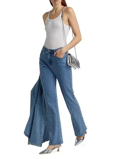 Cinq à Sept Women's Shailene Studded Flare Jeans - Blue Haze | Thumbnail 2 Cinq à Sept Women's Shailene Studded Flare Jeans - Blue Haze | Thumbnail 2