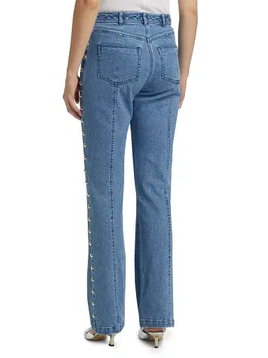 Cinq à Sept Women's Shailene Studded Flare Jeans - Blue Haze | Thumbnail 5 Cinq à Sept Women's Shailene Studded Flare Jeans - Blue Haze | Thumbnail 5