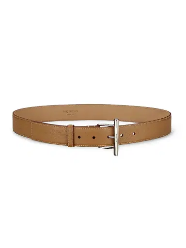 McQueen Women's Sling Leather Belt - Pecan Silver | Thumbnail 1 McQueen Women's Sling Leather Belt - Pecan Silver | Thumbnail 1
