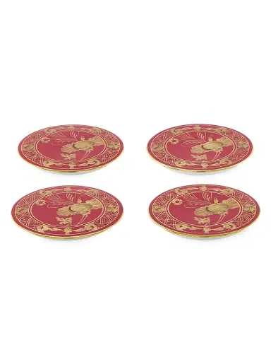 Ginori 1735 Tesori Oriente Italiano 4-Piece Coasters Set - Red | Thumbnail 2 Ginori 1735 Tesori Oriente Italiano 4-Piece Coasters Set - Red | Thumbnail 2