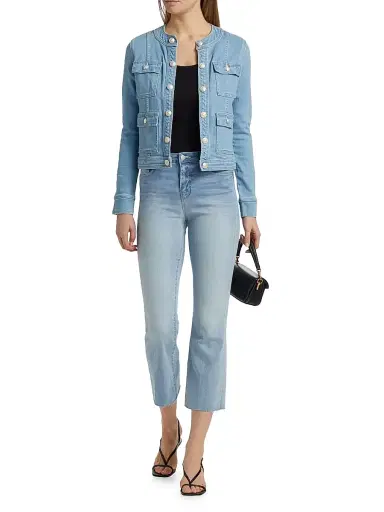 L'AGENCE Women's Kendra Flared Crop Jeans - Dorian | Thumbnail 2 L'AGENCE Women's Kendra Flared Crop Jeans - Dorian | Thumbnail 2