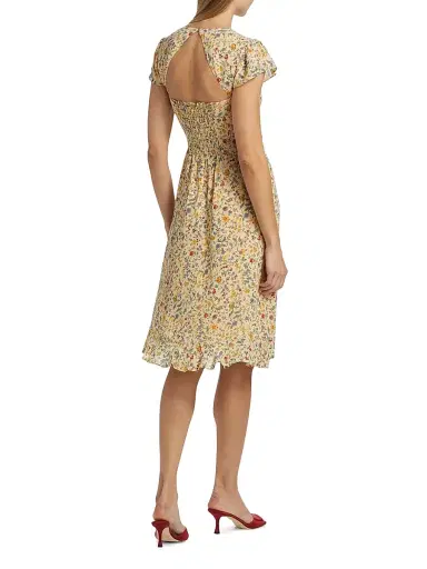 Reformation Women's Rosi Floral Print Knee-Length Dress | Thumbnail 5 Reformation Women's Rosi Floral Print Knee-Length Dress | Thumbnail 5