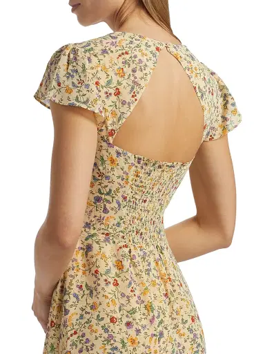 Reformation Women's Rosi Floral Print Knee-Length Dress | Thumbnail 6 Reformation Women's Rosi Floral Print Knee-Length Dress | Thumbnail 6