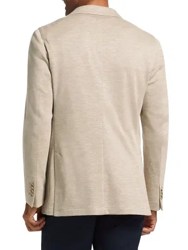 Saks Fifth Avenue Men's COLLECTION Wool & Silk Jersey Blazer - Cream - Size 48 | Thumbnail 5 Saks Fifth Avenue Men's COLLECTION Wool & Silk Jersey Blazer - Cream - Size 48 | Thumbnail 5