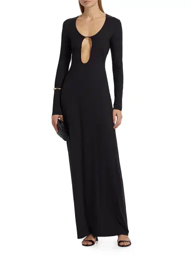 Kiki de Montparnasse Women's Echauffe Cut-Out Long-Sleeve Gown - Black - Size Medium | Thumbnail 3 Kiki de Montparnasse Women's Echauffe Cut-Out Long-Sleeve Gown - Black - Size Medium | Thumbnail 3