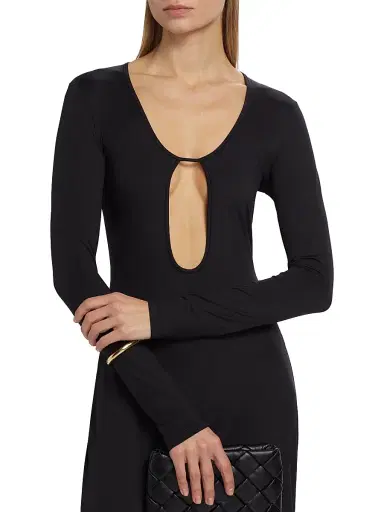 Kiki de Montparnasse Women's Echauffe Cut-Out Long-Sleeve Gown - Black - Size Medium | Thumbnail 6 Kiki de Montparnasse Women's Echauffe Cut-Out Long-Sleeve Gown - Black - Size Medium | Thumbnail 6
