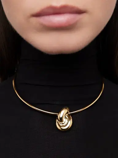 Jennifer Fisher Women's Knot 10K-Gold-Plated Thin Choker - Yellow Gold | Thumbnail 2 Jennifer Fisher Women's Knot 10K-Gold-Plated Thin Choker - Yellow Gold | Thumbnail 2