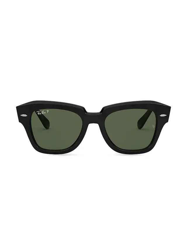 Men's RB2186 State Street 52MM Square Sunglasses - Black Men's RB2186 State Street 52MM Square Sunglasses - Black