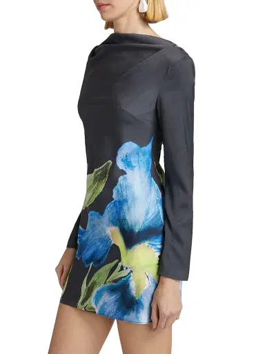Significant Other Women's Merida Floral Satin Minidress - Midnight Bouquet | Thumbnail 4 Significant Other Women's Merida Floral Satin Minidress - Midnight Bouquet | Thumbnail 4