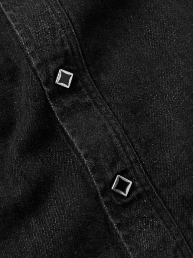 KAPITAL Slim-Fit Leather-Trimmed Lace-Up Denim Shirt - Men | Thumbnail 4 KAPITAL Slim-Fit Leather-Trimmed Lace-Up Denim Shirt - Men | Thumbnail 4