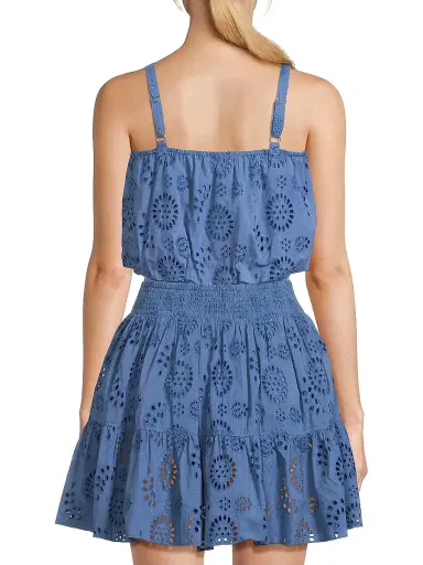 Change of Scenery Women's Dani Cotton Eyelet Crop Top - Steel Blue | Thumbnail 5 Change of Scenery Women's Dani Cotton Eyelet Crop Top - Steel Blue | Thumbnail 5