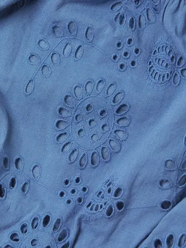 Change of Scenery Women's Dani Cotton Eyelet Crop Top - Steel Blue | Thumbnail 6 Change of Scenery Women's Dani Cotton Eyelet Crop Top - Steel Blue | Thumbnail 6