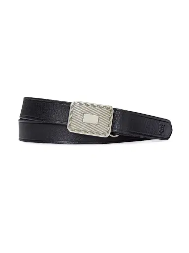 Polo Ralph Lauren Men's Engine Turn Leather Belt - Black | Thumbnail 1 Polo Ralph Lauren Men's Engine Turn Leather Belt - Black | Thumbnail 1
